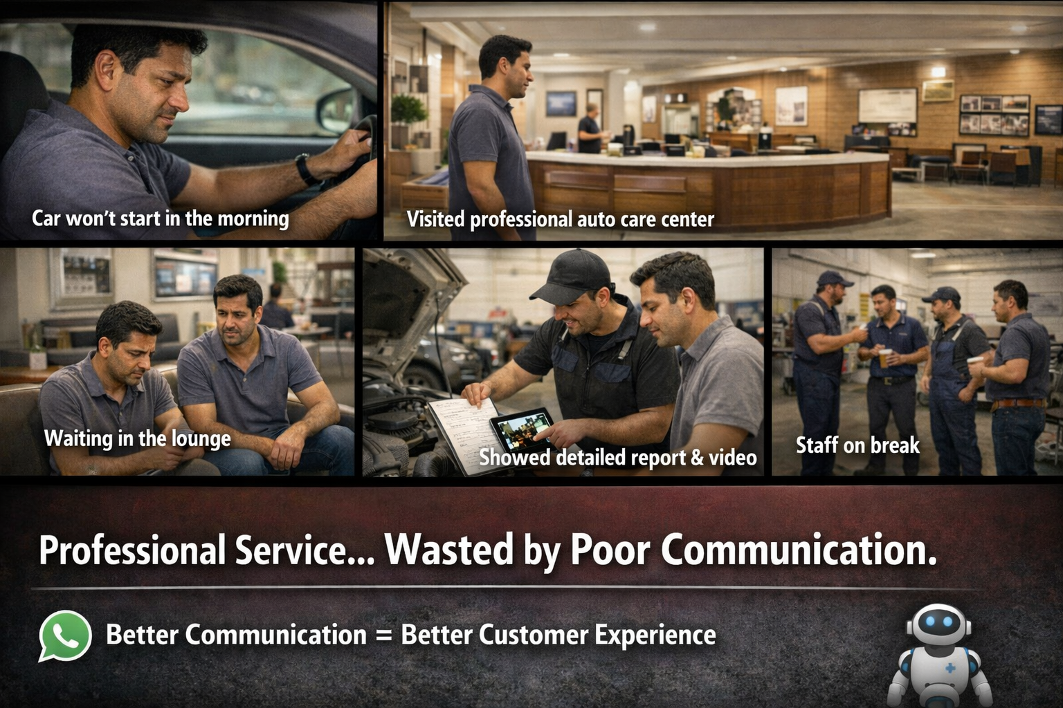 Whatsapp communication tools help car auto service center